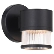 Access Ari Clr Ribbed Outdoor LED Wall Mt, Black/Clr Ribbed