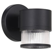 Access Ari Clr Ribbed Outdoor LED Wall Mt, Black/Clr Ribbed
