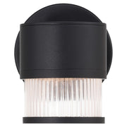 Access Ari Clr Ribbed Outdoor LED Wall Mt, Black/Clr Ribbed