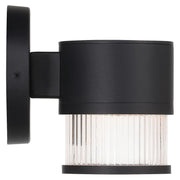 Access Ari Clr Ribbed Outdoor LED Wall Mt, Black/Clr Ribbed