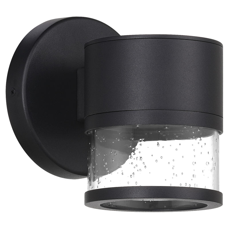 Access Ari Seedy Outdoor LED Wall Mt, Black/Seeded Glass