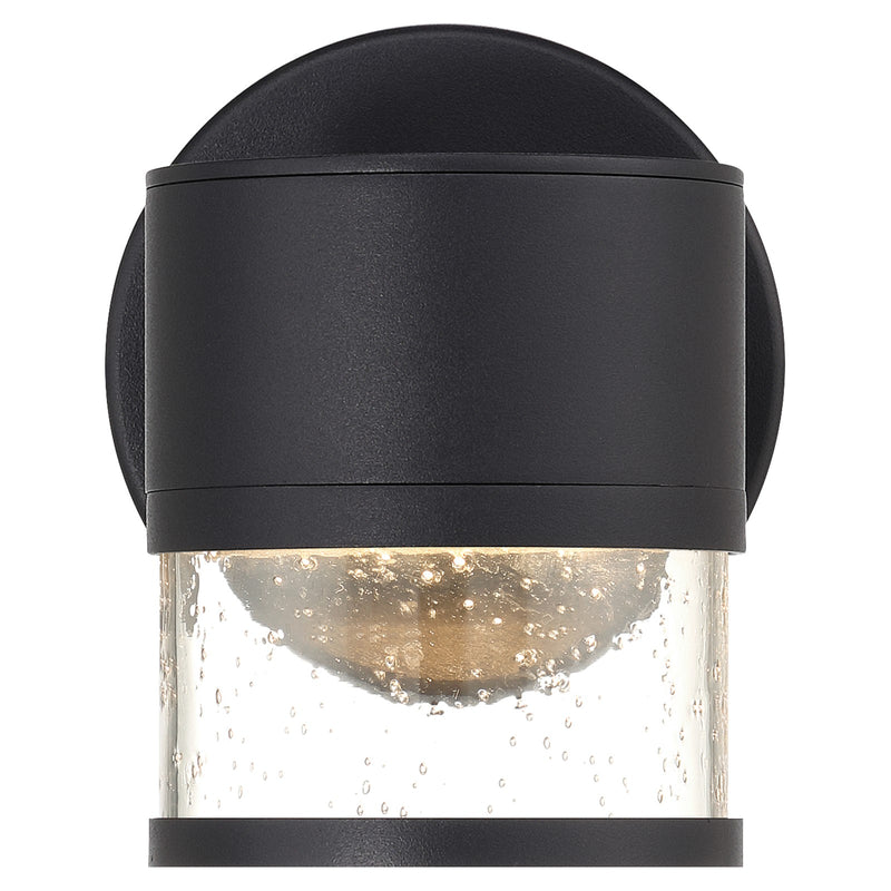 Access Ari Seedy Outdoor LED Wall Mt, Black/Seeded Glass
