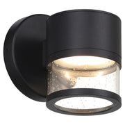 Access Ari Seedy Outdoor LED Wall Mt, Black/Seeded Glass