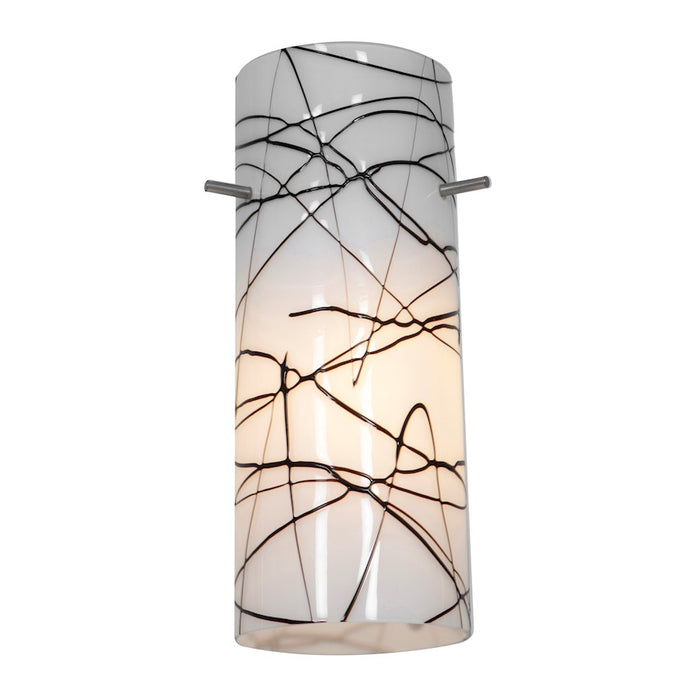 Access Lighting Cylinder 1 Light Pendant Shade, Black/White