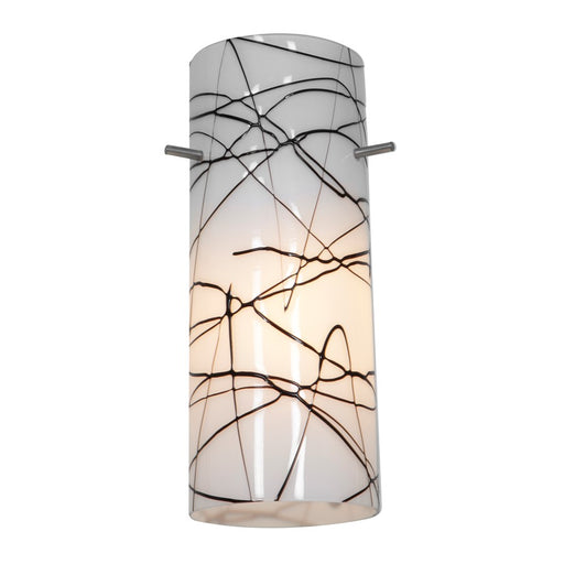Access Lighting Cylinder 1 Light Pendant Shade, Black/White