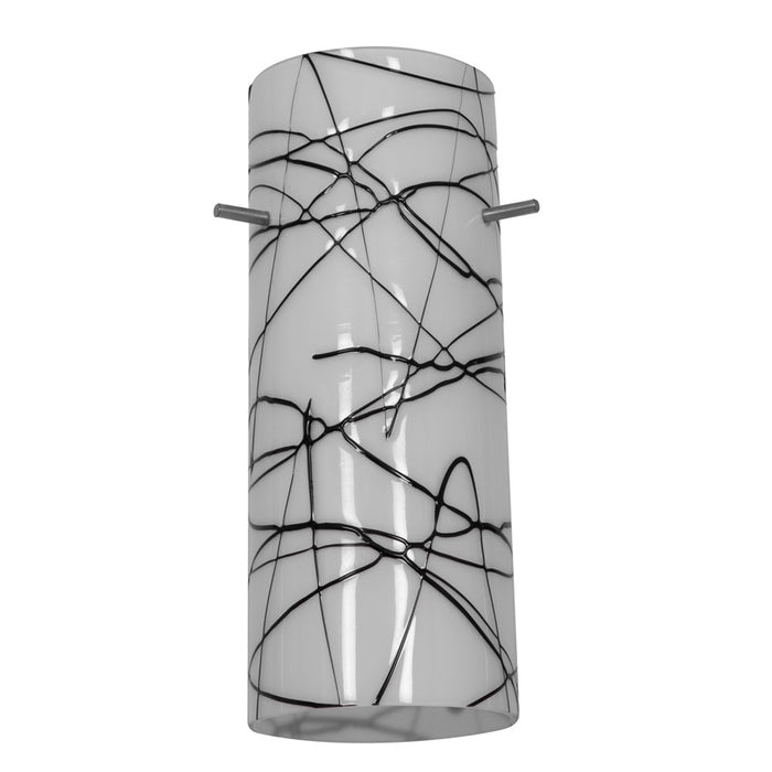 Access Lighting Cylinder 1 Light Pendant Shade, Black/White