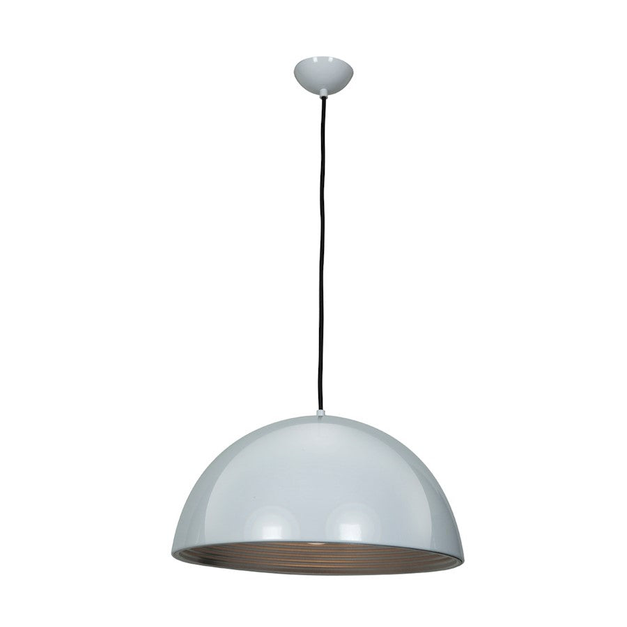 Access Lighting Astros Dome Pendant, White/Silver