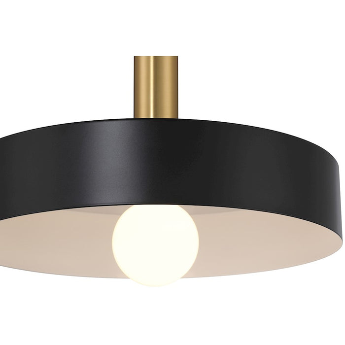 Access Lighting Slate 1 Light Pendant, Black/Brushed Brass/Black