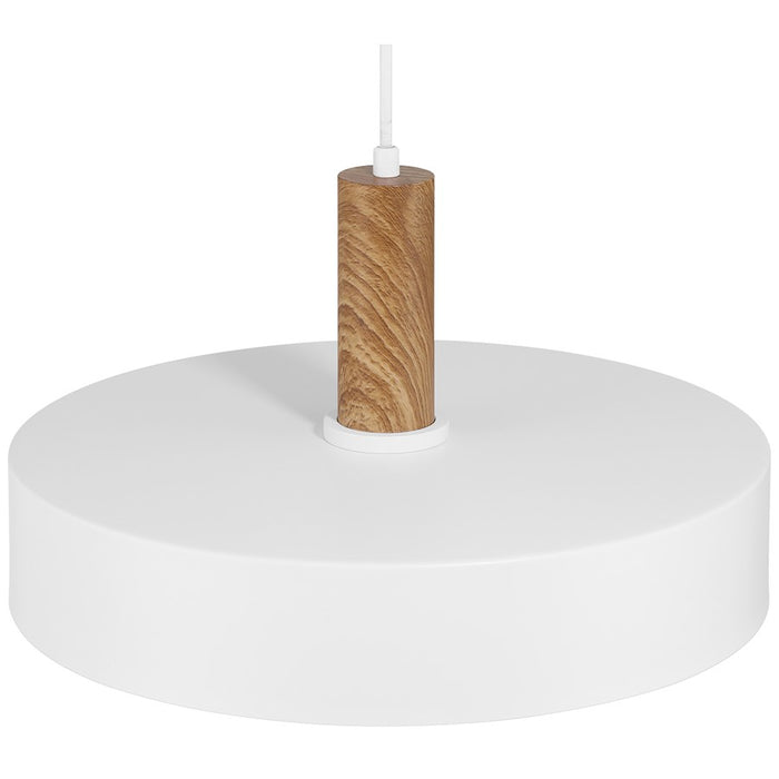 Access Lighting Slate 1 Light Pendant, White/Wood Grain/White