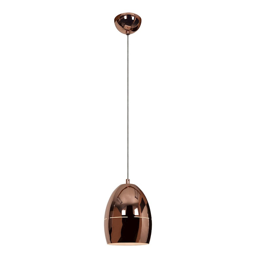 Access Lighting Essence 1 Light Pendant, Rose Gold