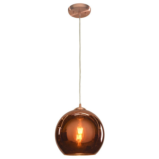 Access Lighting Glow 1 Light Pendant, Brushed Copper