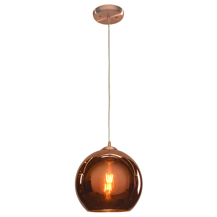 Access Lighting Glow 1 Light Pendant, Brushed Copper