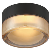 Access Masso LED Flush Mt, Matte Black, Amber Glass/Amber
