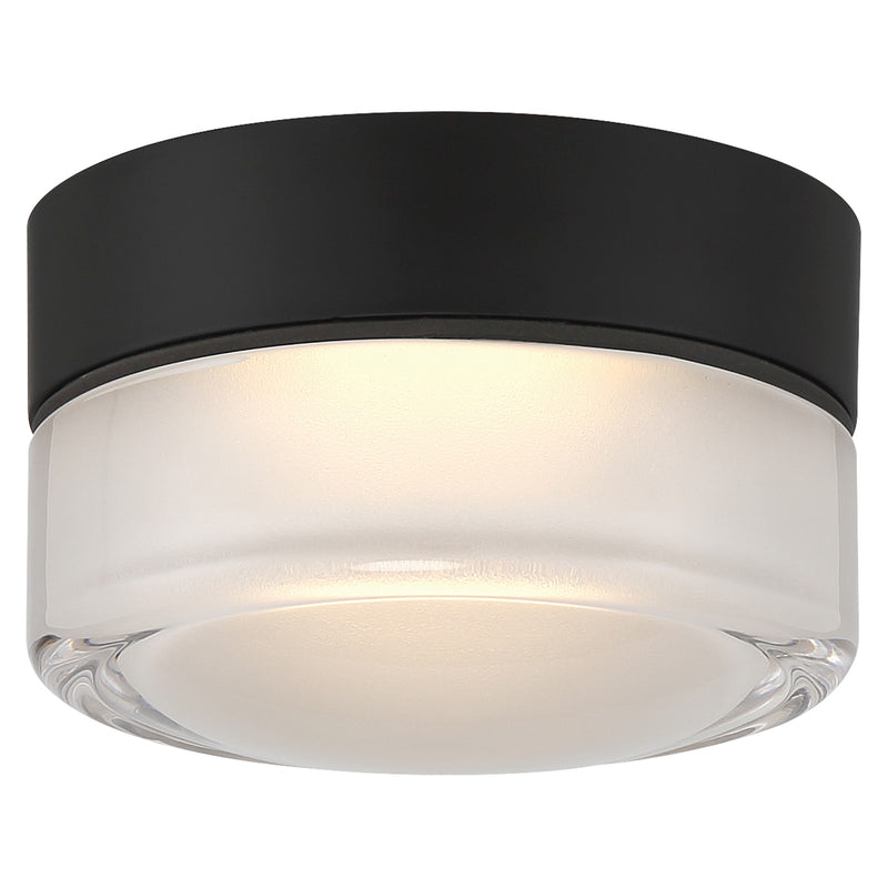 Access Masso LED Flush Mt, Matte Black, Clr Frosted