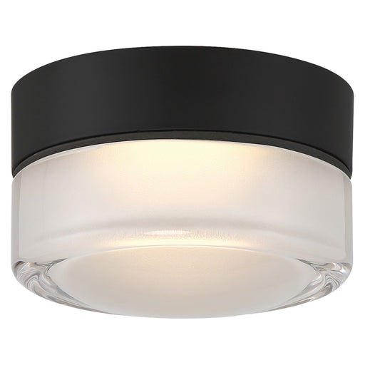 Access Masso LED Flush Mt, Matte Black, Clr Frosted