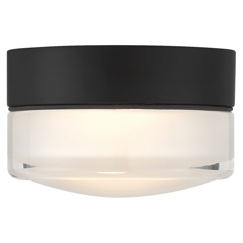 Access Masso LED Flush Mt, Matte Black, Clr Frosted