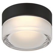 Access Masso LED Flush Mt, Matte Black, Clr Frosted