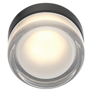 Access Masso LED Flush Mt, Matte Black, Clr Frosted