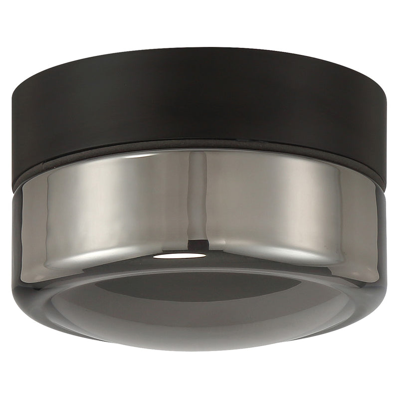 Access Masso LED Flush Mt, Matte Black, Smoke Glass/Smoke