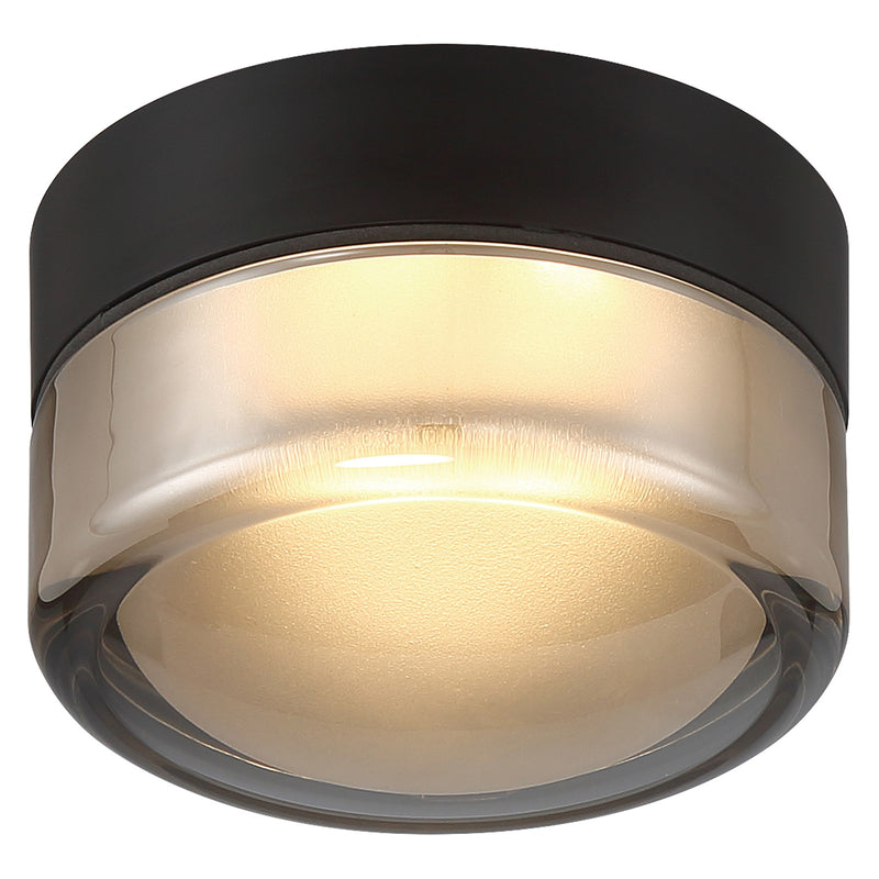 Access Masso LED Flush Mt, Matte Black, Smoke Glass/Smoke
