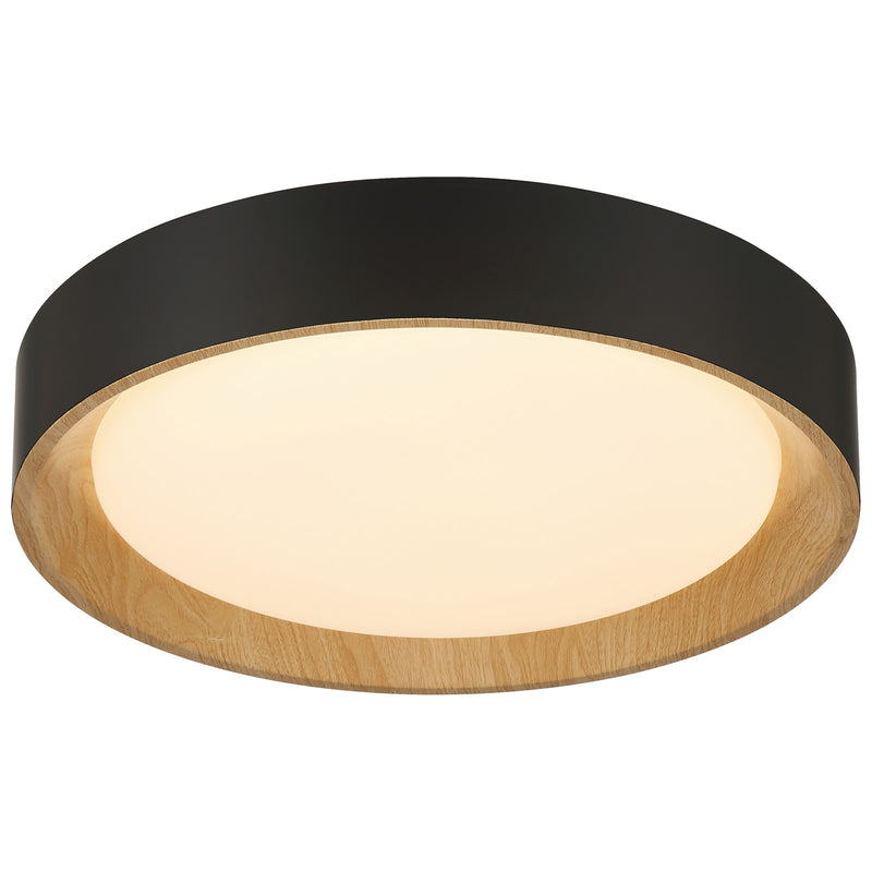 Access Maddy 3CCT LED Flush Mt, 17.5", Black/Acrylic Lens