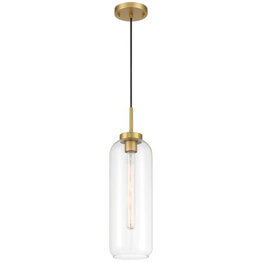 Access Lighting Elle 1Lt Pendant, Antique Brushed Brass/Clear