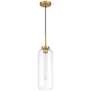 Access Lighting Elle 1Lt Pendant, Antique Brushed Brass/Clear