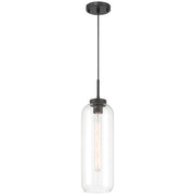 Access Lighting Elle 1 Light Pendant, Matte Black/Clear