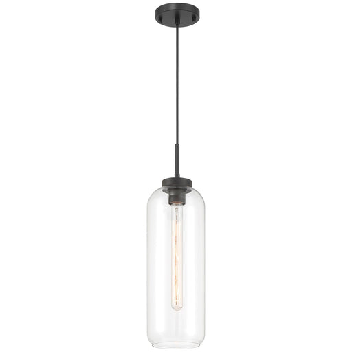 Access Lighting Elle 1 Light Pendant, Matte Black/Clear