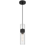 Access Lighting Nash 1Lt LED Pendant, Matte Black/Clear