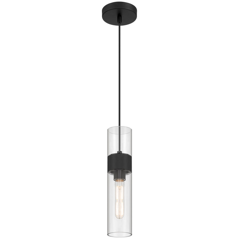 Access Lighting Nash 1Lt LED Pendant, Matte Black/Clear