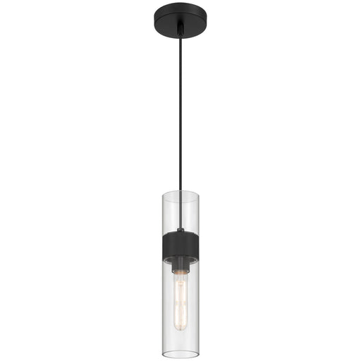 Access Lighting Nash 1Lt LED Pendant, Matte Black/Clear