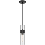 Access Lighting Nash 1Lt LED Pendant, Matte Black/Clear