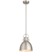 Access Lighting London 1 Light Pendant, Brushed Steel/Brushed Steel