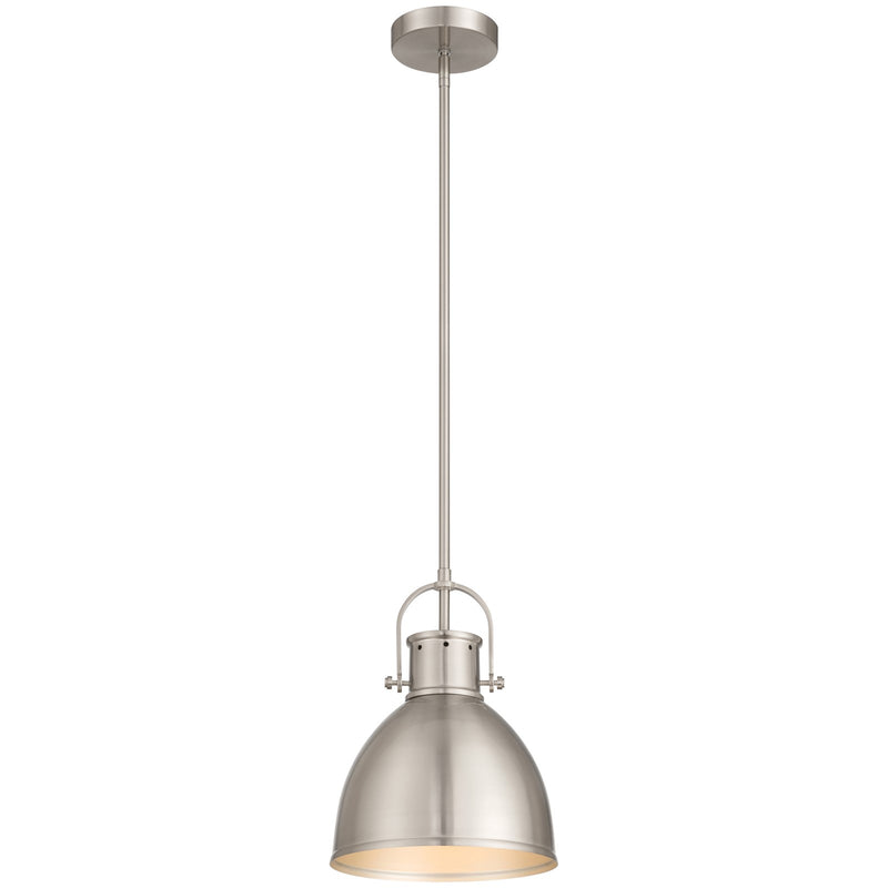 Access Lighting London 1 Light Pendant, Brushed Steel/Brushed Steel