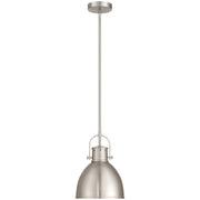 Access Lighting London 1 Light Pendant, Brushed Steel/Brushed Steel