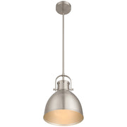 Access Lighting London 1 Light Pendant, Brushed Steel/Brushed Steel
