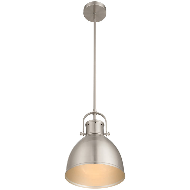 Access Lighting London 1 Light Pendant, Brushed Steel/Brushed Steel