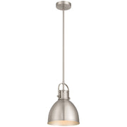 Access Lighting London 1 Light Pendant, Brushed Steel/Brushed Steel