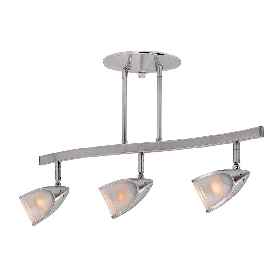 Access Lighting Comet 3 Light Semi-Flush, Brushed Steel