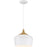Access Lighting Blend Pendant | White with Wood Grain Metal | Kitchen Island & Dining Room Light | 800 Lumens, 3000K, Dimmable, 93 CRI | Model 52057LEDDLP-WH-WGN