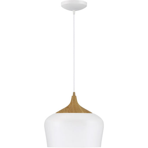 Access Lighting Blend 1 Light Pendant, White with Wood Grain