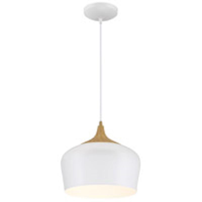 Access Lighting Blend Pendant | White with Wood Grain Metal | Kitchen Island & Dining Room Light | 800 Lumens, 3000K, Dimmable, 93 CRI | Model 52057LEDDLP-WH-WGN