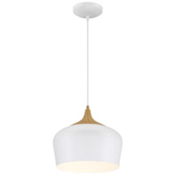 Access Lighting Blend 1 Light Pendant, White with Wood Grain