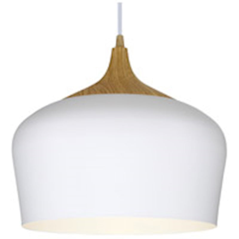 Access Lighting Blend Pendant | White with Wood Grain Metal | Kitchen Island & Dining Room Light | 800 Lumens, 3000K, Dimmable, 93 CRI | Model 52057LEDDLP-WH-WGN