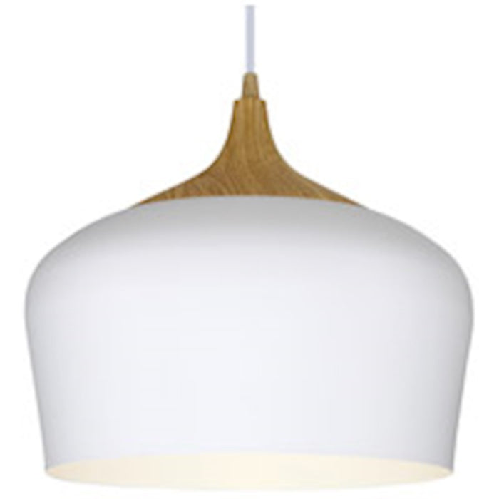 Access Lighting Blend 1 Light Pendant, White with Wood Grain