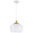 Access Lighting Blend 1 Light Pendant, White with Wood Grain