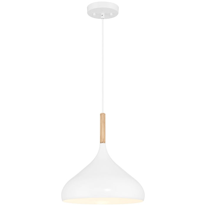 Access Lighting Olivia 1 Light Pendant, White/White - 52086-WH-WGN