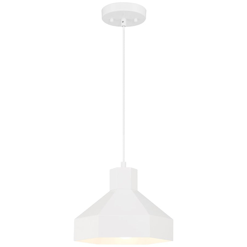 Access Lighting Poly 1 Light Pendant, Matte White