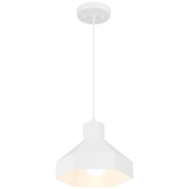 Access Lighting Poly 1 Light Pendant, Matte White